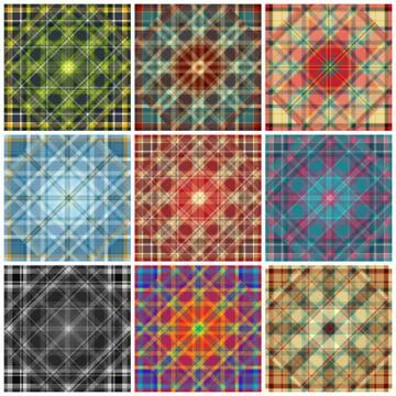 Colored geometric lines background collection of vector illustration Stock Illustration