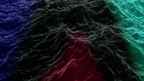 Colored geometric pattern on abstract sea waves	 Stock Footage 133760431