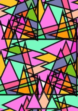 Colored geometric pattern with triangles Stock Illustration