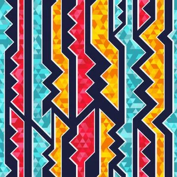 Colored geometric seamless pattern. Stock Illustration