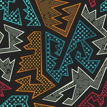 Colored geometric seamless pattern 스톡 일러스트
