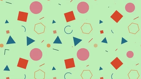Colored Geometric Shapes Pattern Stock Footage 198647634