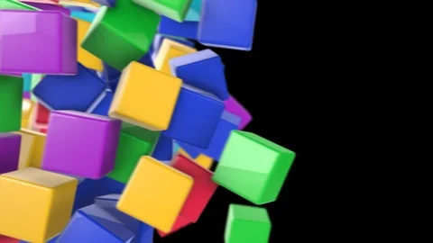 Colored geometric shapes transitions Cubes Stock Footage 100534915