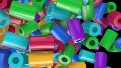 Colored geometric shapes transitions Cylinders Stock Footage 100537341