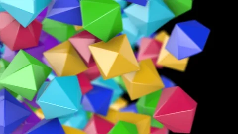 Colored geometric shapes transitions Diamonds Stock Footage 100535473