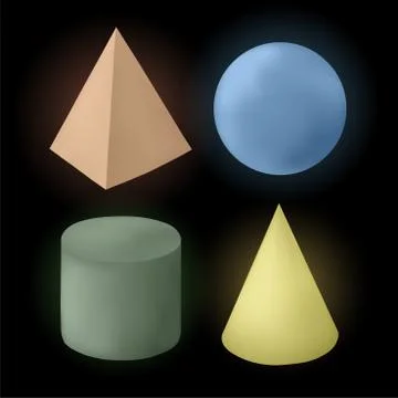 Colored geometrical figures Stock Illustration