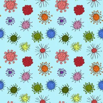 Colored germs. viruses colorful pattern new Stock Illustration