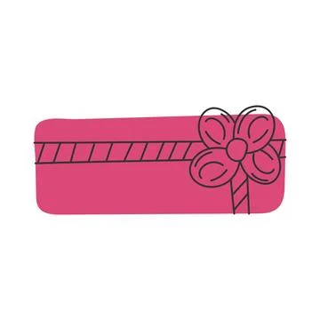 Colored gift box sketch icon Hand Draw Vector Stock Illustration