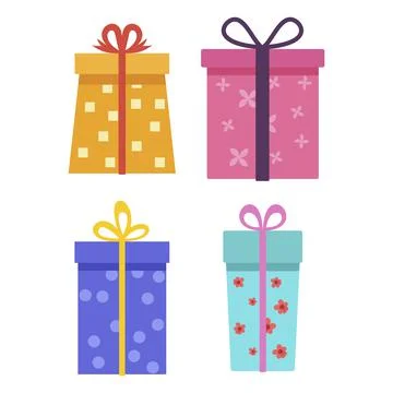 Colored Gift Box Vector collection Stock Illustration