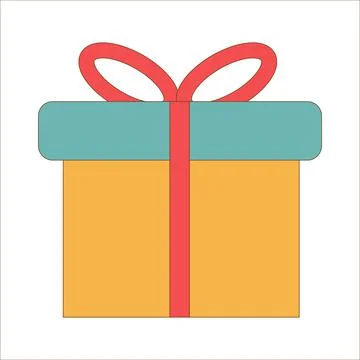 Colored gift icon on a white background Illustrazione stock