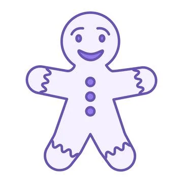 Colored Gingerbread Man Icon. Vector Icon. Christmas and Holiday Concept Stock Illustration