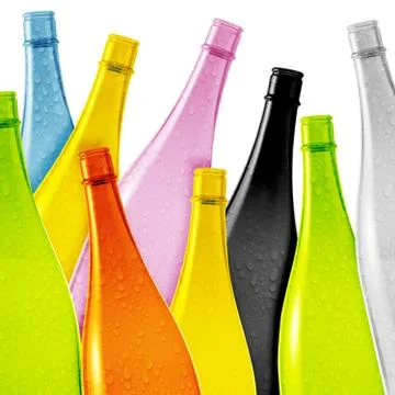 Colored glass bottle Stock Photos