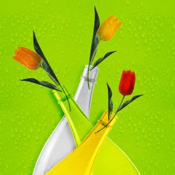 Colored glass bottle Stock Photos