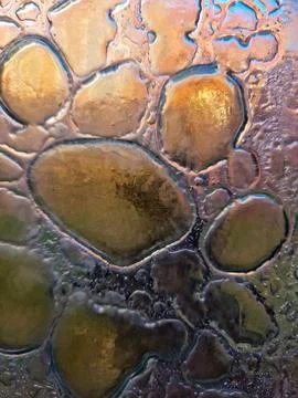 Colored glass with bubbles inside. blown glass. fusing. abstract glass back.. 写真素材