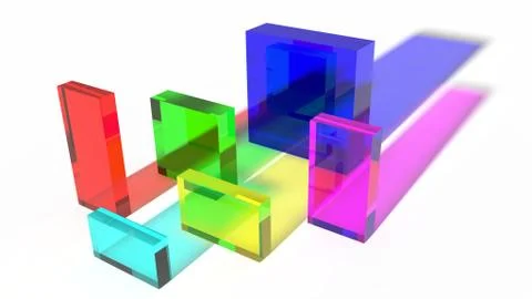 Colored glass cubes Stock Illustration