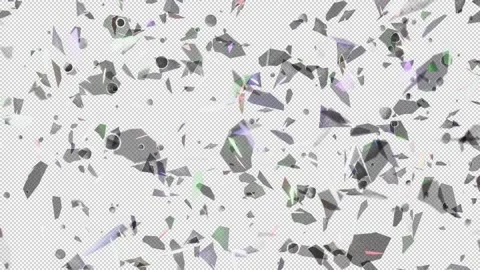 Colored glass falling down animation alpha channel Stock Footage 295680044
