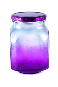 Colored glass jar Stock Photos