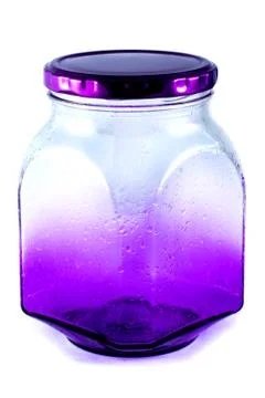 Colored glass jar Stock Photos