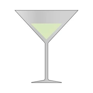 Colored Glass of Martini Icon. Vector Illustration of Alcohol Beverage Stock Illustration