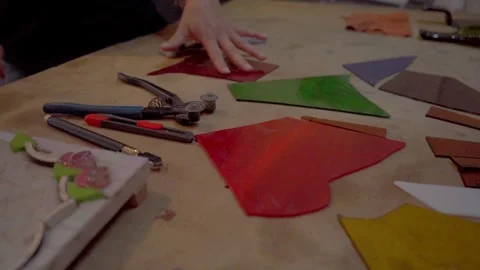 Colored Glass on Table Stock Footage 293867925