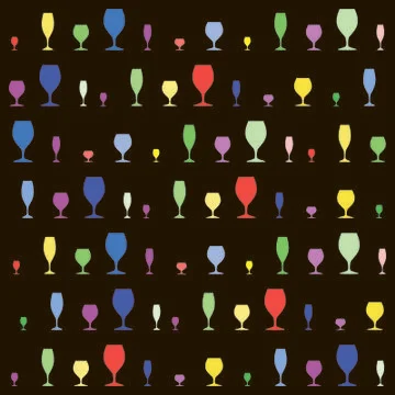 Colored glasses on a black backdrop Stock Illustration