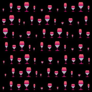 Colored glasses on a black backdrop Stock Illustration