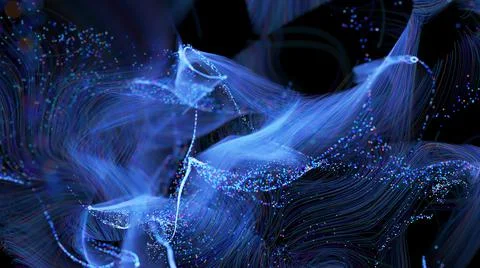 Colored Glitter particles with trails Иллюстрация