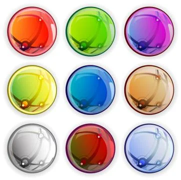 Colored glossy web buttons Illustrazione stock