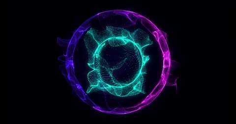 Colored glowing sphere, particle sphere blue and pink Stock Footage 239986487