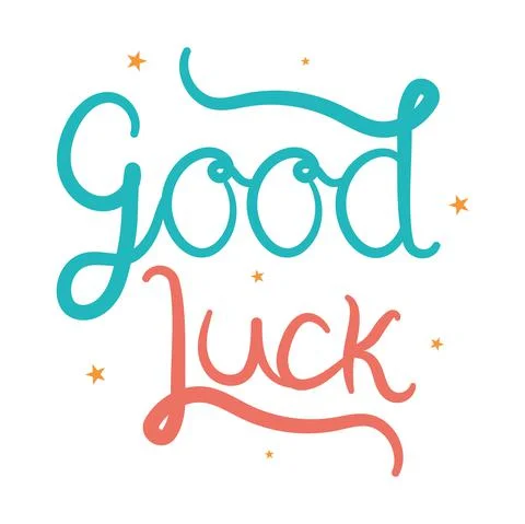 Colored good luck script Stock Illustration