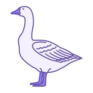 Colored Goose Icon. Vector Illustration. Waterfowl. Agriculture, Farming. D.. Stock Illustration