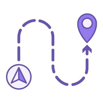 Colored GPS Icon. Vector Icon. Shows the Start and End of the Road. Locatio.. Stock Illustration