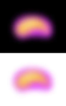 Colored gradient abstract shape on transparent background Illustrazione stock