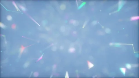 Colored gradients appear in space.Flying through abstract digital data nodes and Stock Footage 97513086