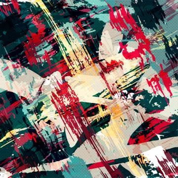 Colored graffiti abstract pattern on a black background Stock Illustration