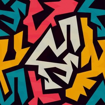 Colored graffiti seamless texture Stock Illustration