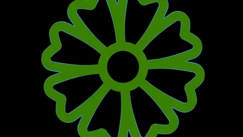 Colored graphic object on background with stroboscopic and hypnotic effect. Stock Footage 128369431