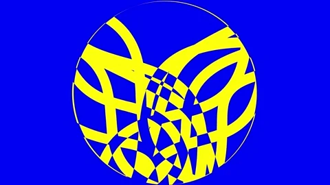 Colored graphic object on background with stroboscopic and hypnotic effect. Stock Footage 131848030