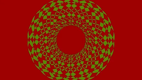 Colored graphic object on background with stroboscopic and hypnotic effect. Stock Footage 133219566