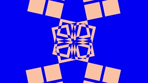 Colored graphic object on background with stroboscopic and hypnotic effect. Stock Footage 134471856