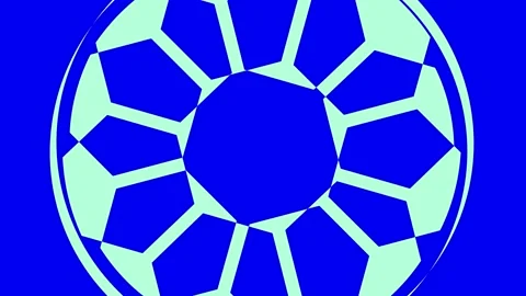 Colored graphic object on background with stroboscopic and hypnotic effect. Stock Footage 134472388