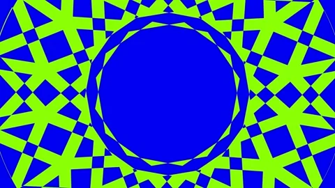 Colored graphic object on background with stroboscopic and hypnotic effect. Stock Footage 135347098