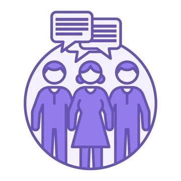 Colored Group Opinion Icon. Vector Illustration. A Group of People Communic.. Stock Illustration