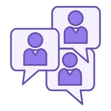 Colored Group Talk Icon. Vector Illustration. People Chatting. Speaking Conce Illustration