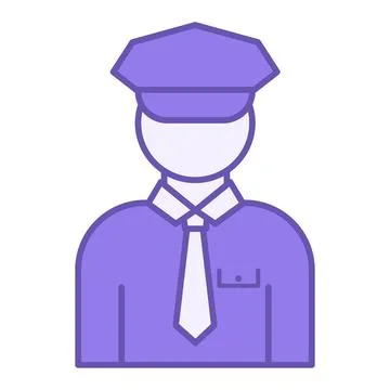 Colored Guard Icon. Vector Illustration. Security Guard, Security, Watchman.. Stock Illustration