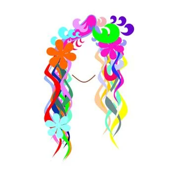Colored hair Illustrazione stock