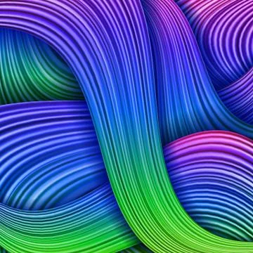 Colored hair waves abstract background. Stock Illustration