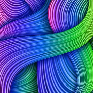 Colored hair waves abstract background Stock Illustration