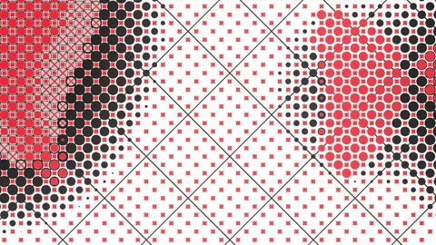 Colored halftone background template in retro style. Seamless loop 3d rendering Stock Footage 124961669