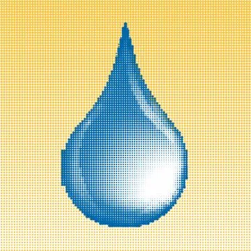Colored halftone   drinking water drop Stock Illustration
